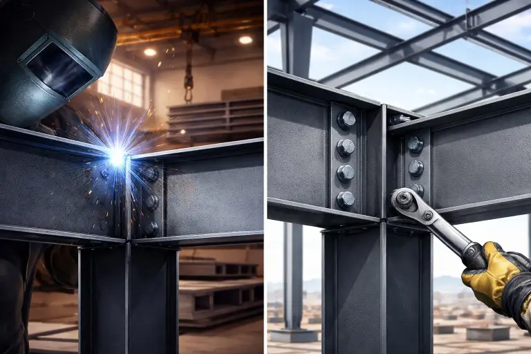 Soldadura en taller vs atornillado en obra