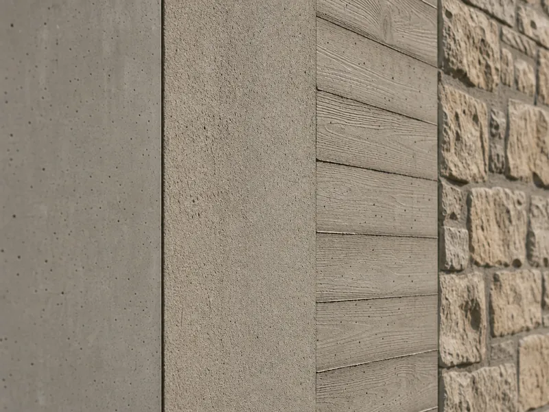 Acabados de muro prefabricado de hormigón: liso, texturizado e imitación piedra